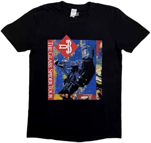 BOWIE David T Shirt Glass Spider Tour USA 1987 Back Print Officiel
