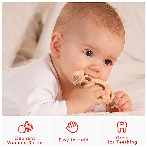 Baby Shower Gifts, New Baby Boy Gift, Baby Hampers Gift Basket Unisex, 7 in 1 Newborn Baby Gifts- A Baby Blanket, Lovey Security Blanket, Bib, Wooden Rattle Toy, Socks, Baby Boy Gifts - Image 4