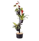 CitySens - Macetero Vertical con Autorriego, Negro, 3 Macetas