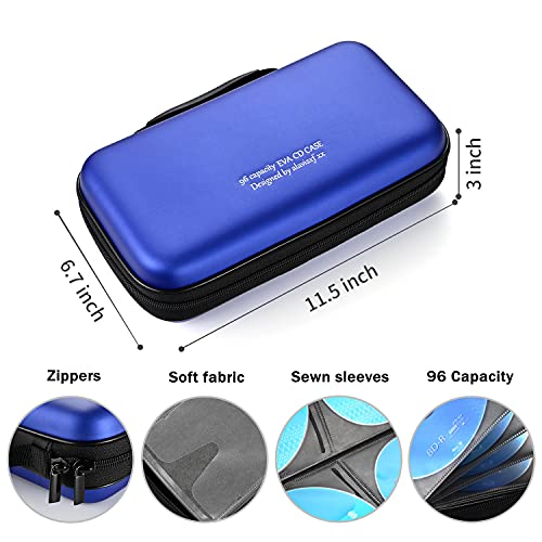 LIOVODE DVD Case, 96 Capacity EVA CD Case Holder Storage Organizer Portable Protective DVD Wallet Holder for Car (96 Capacity, Blue96) by LIOVODE - Image 3