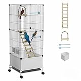 STILLCOVE Medium Flight Bird Cage, Black Parakeet Cages with Rolling Stand & Wheels, Wide Birdcage for Parrots Cockatiels Conure Budgie Canary Finch Lovebird