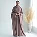 Women Muslim Abaya Dress 1Piece Bat Sleeve Islamic Maxi Robe Fashion Jilbab for Women Eid Kaftan Muslim Robe