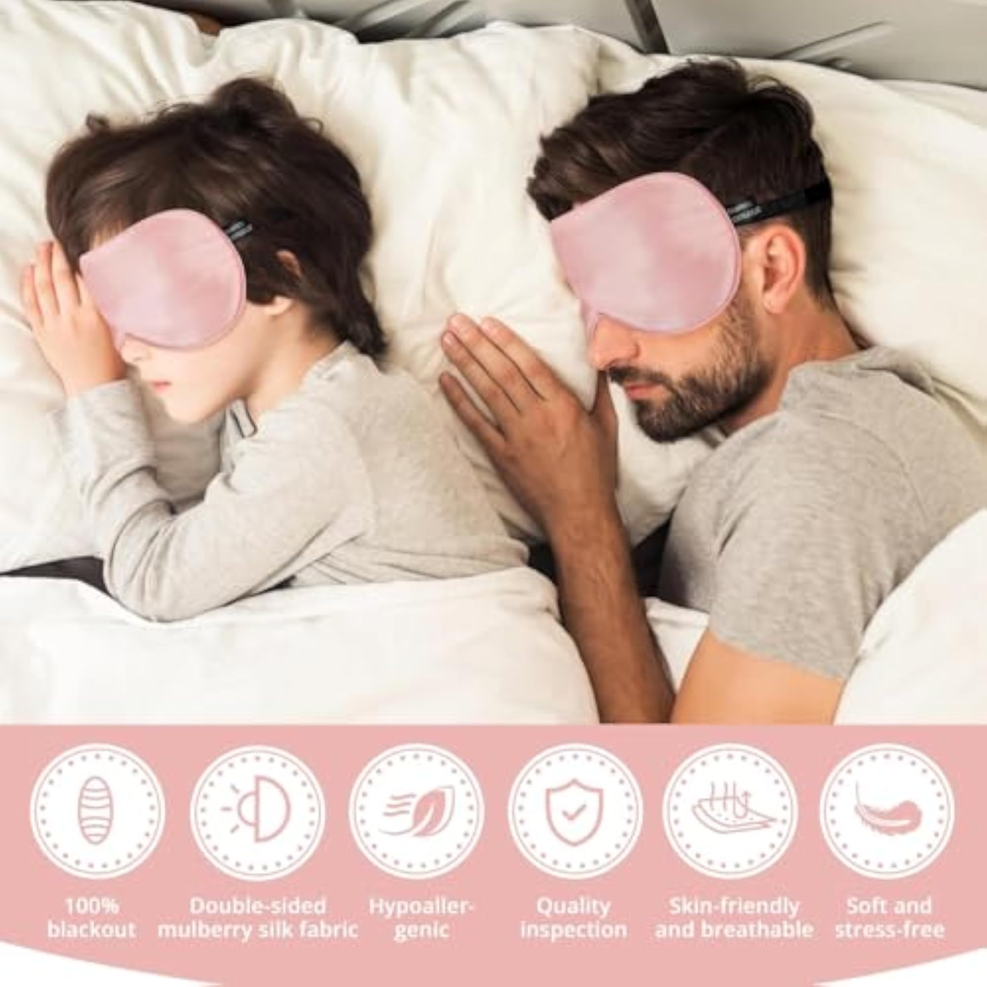 Satin Sleep Eye Mask Set & Soft Sleeping Blindfold