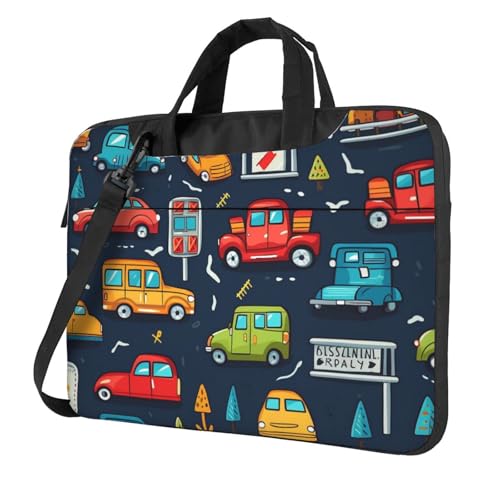 Maletín portátil con patrón de autobús 15.6 pulg impermeable miniatura 1