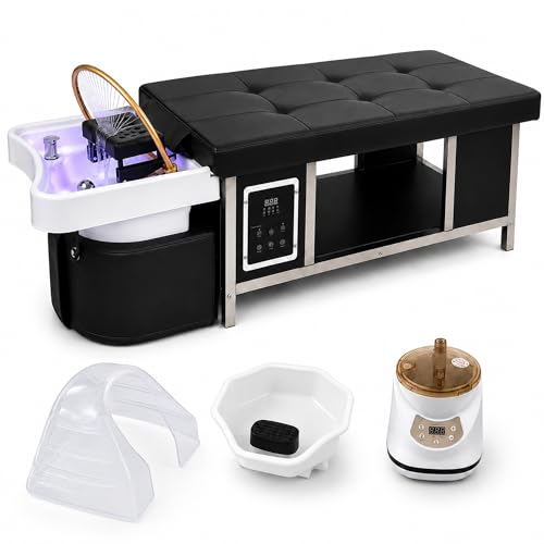 TooMiMo Head Spa Equipment Bed with Water Circulation, Japanese Head Spa Waterfall System & Steam Therapy for Salon
