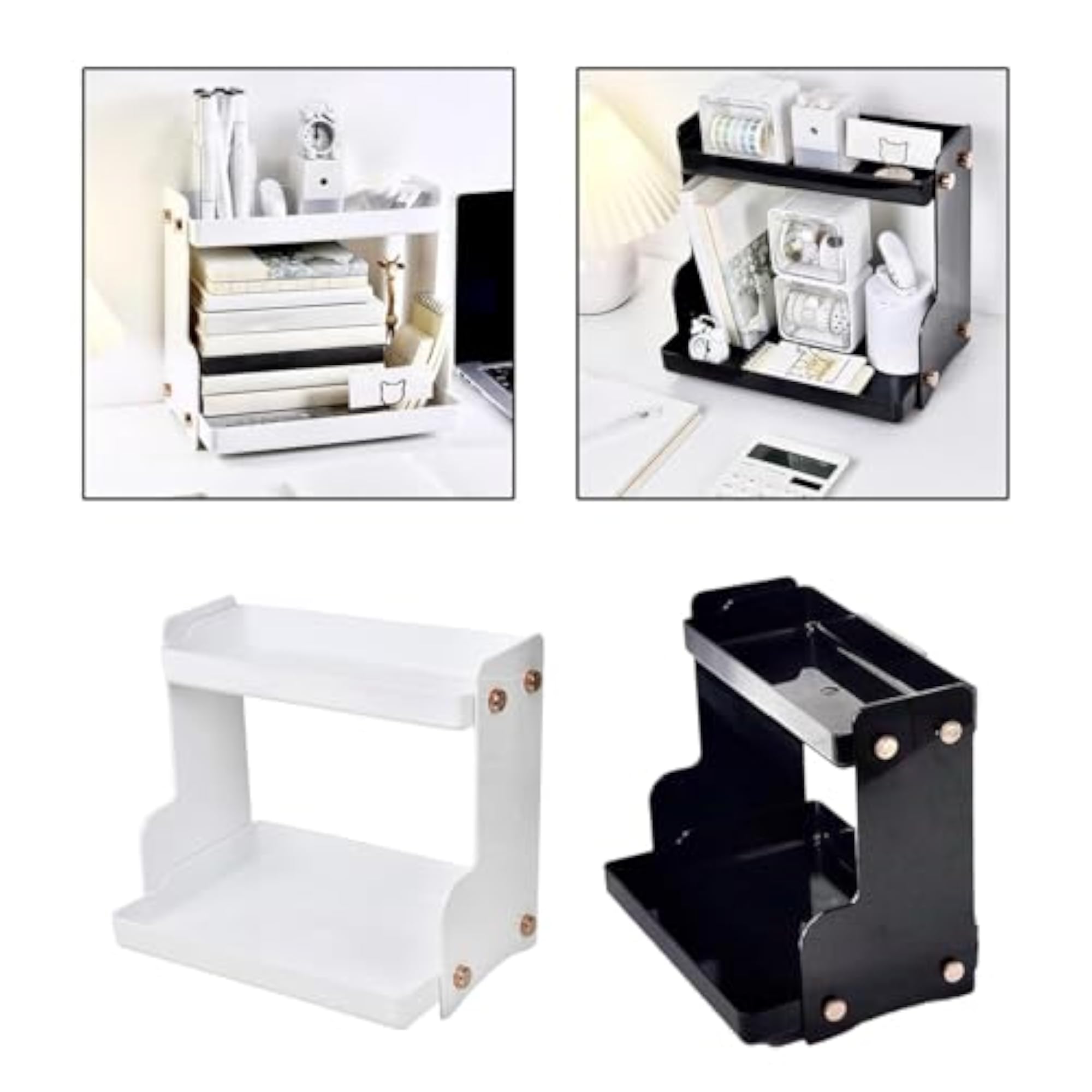 Makeup Display Multi Purpose Desktop Organizer, White