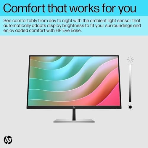 Image of HP E27k G5 27 inch 4K UHD IPS USB-C Monitor with 5ms Response Time, Anti Glare, VESA Mount (100mm), Flicker Free, Displayport, HDMI & Dockztorm USB Port Expander, Black /Silver Color (6N4C4AA#ABA)