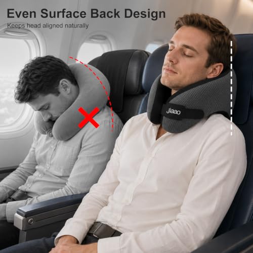 Image of Ergonomic Travel Pillow,100% Memory Foam Travel Neck Pillow for Airplanes