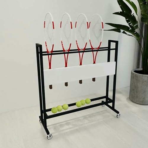 Chariot de rangement raquettes de sport mobile compact