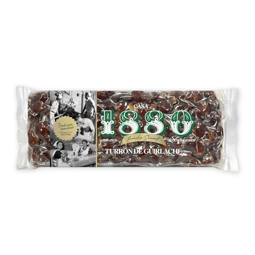 1880 - Turrón aus Mandelkaramell in Rilsan-Verpackung 300g, Tafel mit erlesenen Mandeln, cremige Textur, Spitzenqualität, klassischer Turrón, handgemacht, traditionelles Rezept