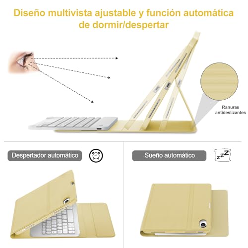 Teclado para iPad Air 11 M4 funda protectora para estudiar y trabajar en cualquier cafetería 5