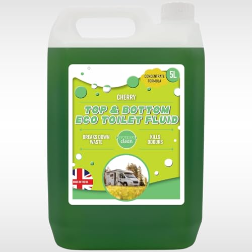 Dunnet Tools Green Toilet Chemicals For Motorhome And Caravan 5L Organic Toilet Fluid WC Disinfectant & Cleaner Fresh Fragrance Biodegradable Formaldehyde Free Portaloo Chemicals