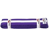 Tiger Claw Uniform Belt - Purple with White Stripe #4