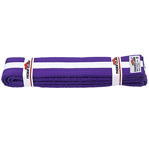Tiger Claw Uniform Belt - Purple With White Stripe #4 #TOP26