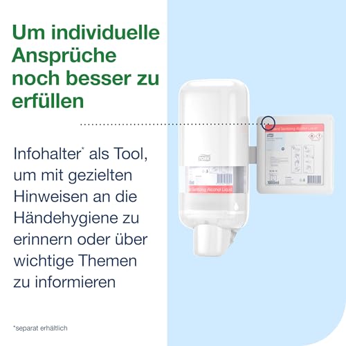 Tork Spender für Seifen und Händedesinfektionsmittel Weiß S4, geeignet für Flüssigseife, Schaum und Gel, Elevation Design, 564500