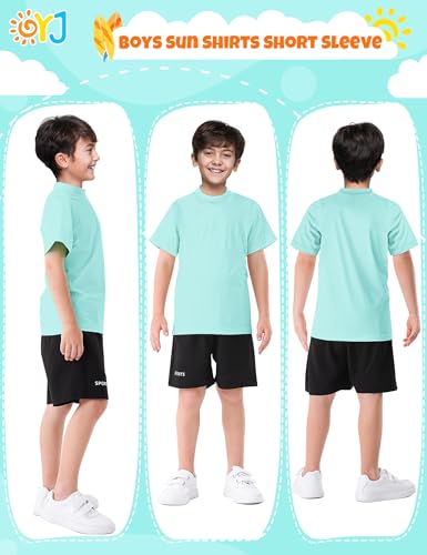Image of Boys Rash Guard Short Sleeve Swim Shirt UPF+ 50 Rashguard for Toddler Teens Water Sun Shirts Swim Wear Quick Dry