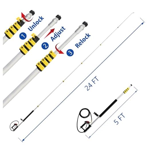 RAYNEL 24FT Telescoping Pressure Washer Wand