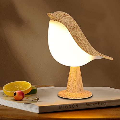 Kourm Cute Little Bird Night Light,Small Table Lamp Bedside Lamp Touch Dimming Aromatherapy Lamp Magpie Bird Night Light,Car Decorative Lamp Modern Night Light For Home Office (Maple Wood Color) #TOP5