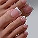 BTArtboxnails XCOATTIPS Toe Nail Tips - Lamp-Curable Real Square Pink Press On Toenails for Women, 150 Soak Off French Tip Toe Nail Extensions in 15 Sizes, Builder Gel & Top Coat Required