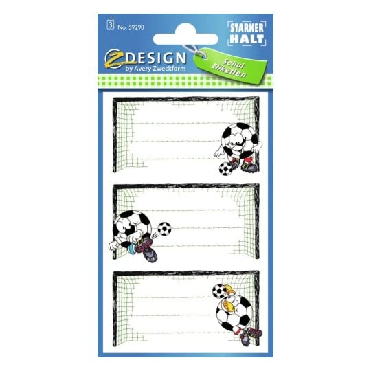 Avery Italia 48669 - assortimento su espositore di 60 stickers adesivi, decorativi per libri, quaderni e materiali per la scuola, 6 fantasie, 60 pezzi totali