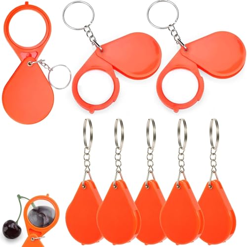 VireEyU Juego de 8 Mini Lupas de Bolsillo 10x, Lupa de Lectura Plegable con Funda Protectora – Lupa de Cristal Portátil para Leer, Hobbies y Joyería, Ideal para Viajes, Inspección, Joyas, Monedas