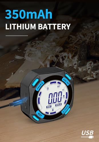 Digitaler Laser Winkelmesser, Lytool Neigungsmesser Laser Wasserwaage mit Fünfseitiger Magnet, Doppelseitigem Laser- LCD Display, Type-C Schnittstelle- Magnetische Bevel Box für Holzarbeiten, Bau, DIY