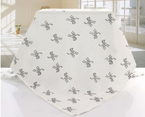 Muslin Swaddle Blanket Breathable Organic Cotton 100% Cotton Zebra 1201d ah-mama