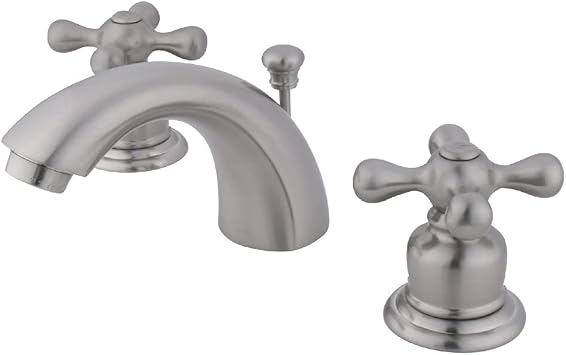 Kingston Brass KB948AX Victorian Mini Widespread Faucet, Brushed Nickel, 4.5 x 3.5 x 2.06
