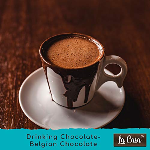 Image of La Casa Vegan Dark Drinking Chocolate - Belgian Chocolate + Coffee Mocha + Black Bourbon | Combo Pack of 3 | Gluten Free | All Natural | 250g+250g+250g |