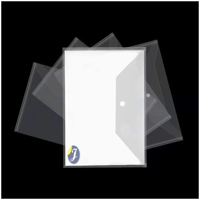 Image of A4 Legal Side Opening Document File Bag,Transparent Envelope Holder Storage Case, Snap Button Organizer, My Clear Plastic Container (40)