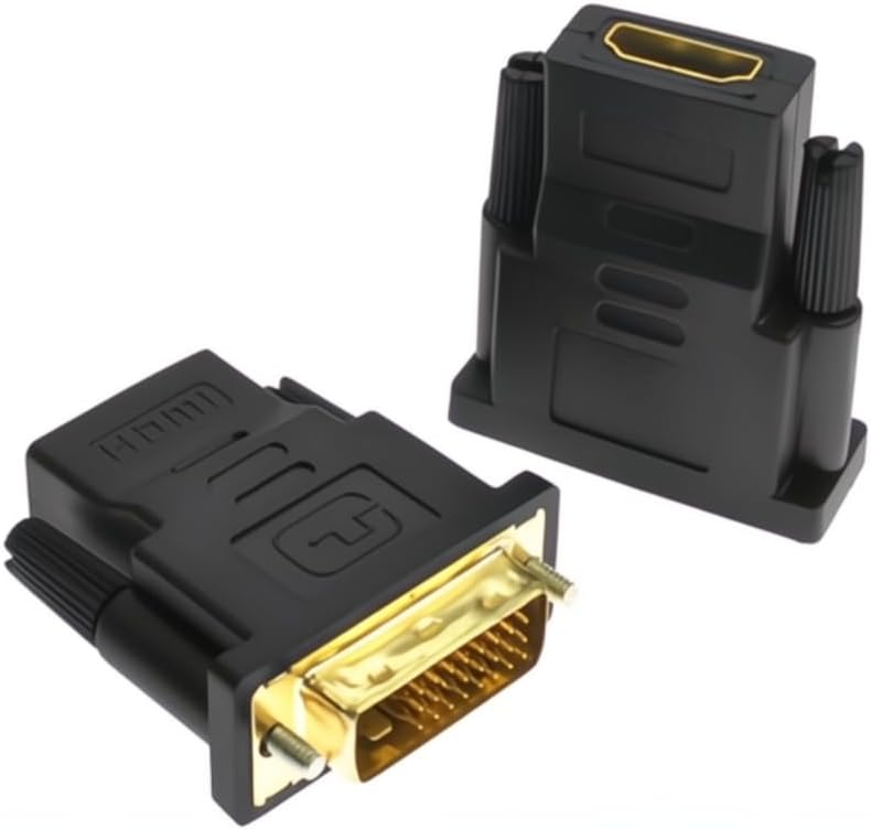 KUJOBUY DVI-I Dual-Link 24+5 Male to HDMI Female Adapter DVI to HDMI Adapter 1080p Converter PC Playstation TV Box DVD Full HD High Speed Blu-Ray Disc Gold-Plated (1 pc)