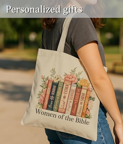 Image of Aesthetic Christian Gifts Tote Bag for Church, Religious Tote Bag for Bible Study, Medium Size with Inner Pocket