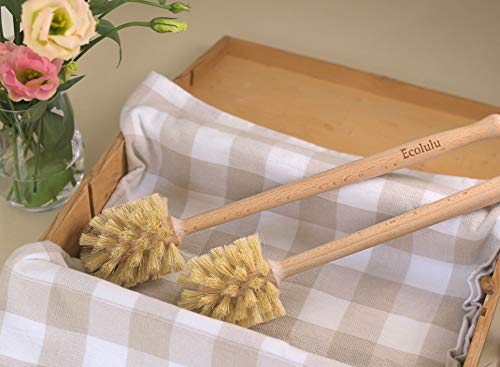 Ecolulu Eco Friendly Toilet Brush, 2 Pack Wood Toilet Brush Made Of Beechwood, Strong Hemp Bristles With 360° Cleaning Power, Biodegradable Zero Waste Eco Friendly Products #TOP4