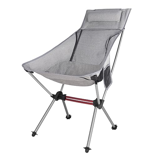 Tentock Campingstuhl Faltbar Klappstuhl Leicht Tragbar Faltstuhl Camping Ultraleicht Strandstuhl Kompakt Festival Stuhl Angelstuhl bis 150 kg mit Kissen für Wandern Angeln Zelten