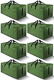 HOMESURE 8 Pack Large Strong Moving Bags with Zippers & Carrying Handles - Water-Resistant - Heavy Duty Storage Tote for Space Saving, Fold Flat,...