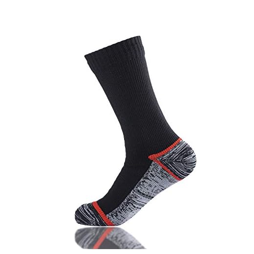 VFAMAN Waterproof socks for MEN & WOMEN. For outdoor activities 100% waterproof breathable windproof golf skating cycling hiking fishing, Gray, M
