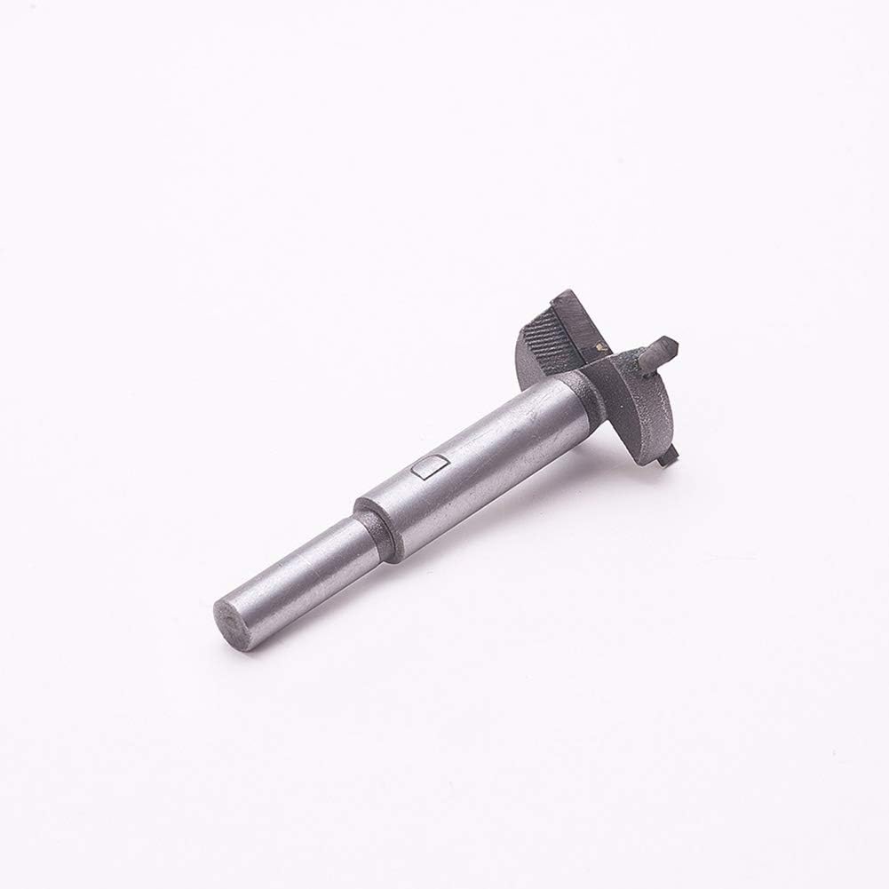 Wenheww 1Pc Forstner Drill Bits, 30mm/1.18" Cemented Carbide Wood Cutter Tool, Woodworking Hole Saw Drilling Tool, 80mm Length 8mm Round Handle Dia Cutter for Wood Plastic Plywood, Gray