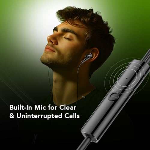 Oraimo in-Ear Wired Earphones | Comfortable Fit with Call Clarity Mic | One-Button Control & Noise-Free Calls | Super Deep Bass and Lightweight Design – Black (OEP 302N) - Image 4