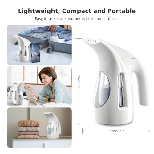 Image of HiLIFE Upgraded Steamer for Clothes, Handheld & Portable, 1100W Powerful Steam, 300ml Big Capacity & No Leak Design, 30S Fast Heat-up, Quick Wrinkle Remover, Compact Size for Travel, 120V(White)