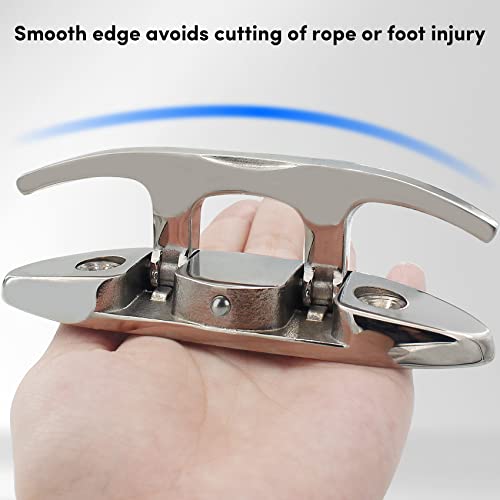 image for VEITHI 316 Stainless Steel Boat Folding Cleats Boat Cleat 4-3/4 inch, 