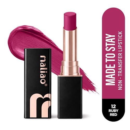 Image of Maliao Made To Stay Lipstick | Non-Transfer Lipstick | Matte Finish | Long-Lasting & Smudge-Proof Formula | Comfortable All-Day Wear | Ruby red | 3.8g