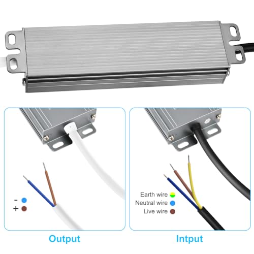 OFFCUP LED Driver, 60W 24V Lighting Transformer, 170-250V AC to 24V DC IP67 Waterproof 2.5A LED Power Supply Constant Voltage Adapter for Outdoor Garden Strip Lights LEDS Lighting Shed Light - Image 2