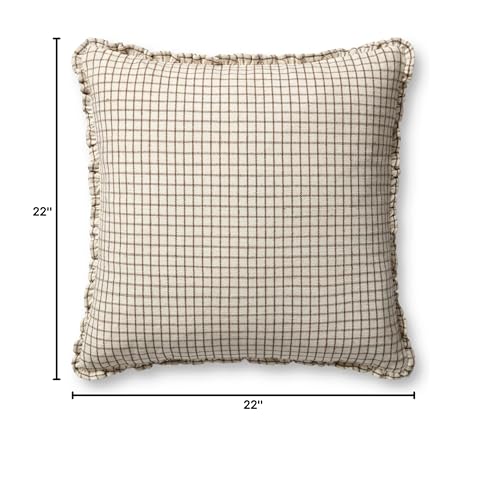 Image of Loloi Chris Loves Julia Dinah Ivory /Earth 22 inch x 22 inch Cover Only Pillow