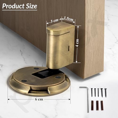 Image of Plantex Door Stopper for Home /Floor Mounted Door Holder /Door Stopper for Hotel /Office /Stops for Door - Pack of 1 (Brass Antique)