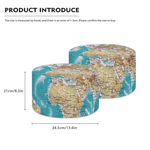 Xoenoiee XOE-CZA14-22640 World Map Print 2Sets Lamp Shade Home Decor Drum Lampshade thumb #5