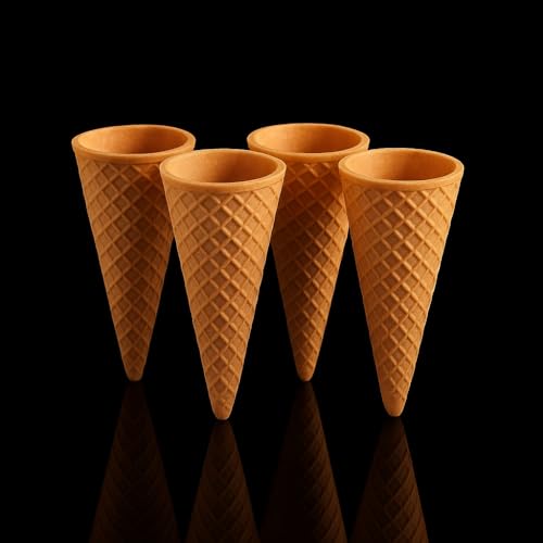 Cone King Knusprige Eiswaffeln, Halbsüße Knuspertüten, 47x107mm Ideal für 1 Kugel Eis oder Softeis, Eishörnchen für Jeden Anlass (120 Stück)