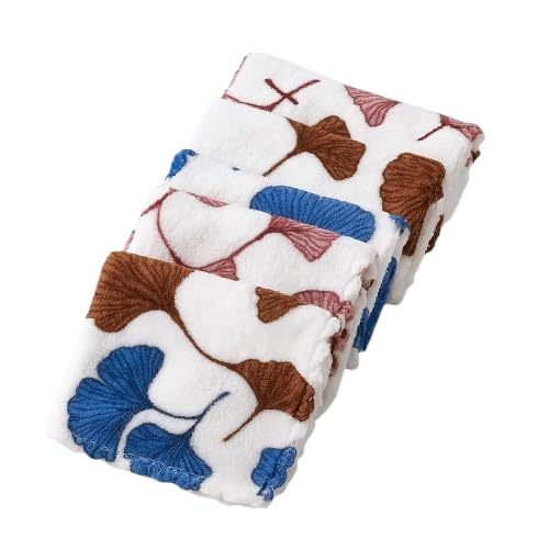 Floral Pattern Cotton Handkerchief, White with Blue and Brown Design, Daily Use-image-46