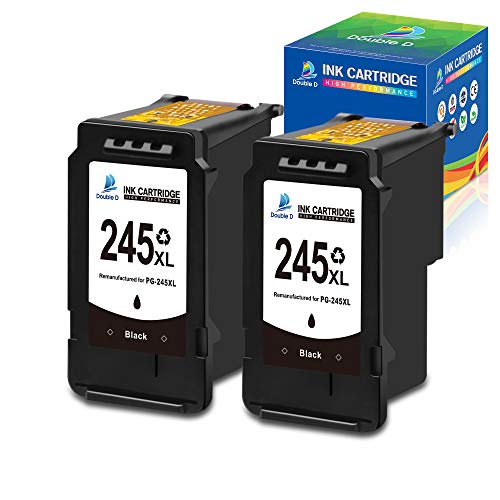 DOUBLE D 245XL Black Remanufactured Ink Cartridge Replacement for Canon PG-245 PG-245XL 245XL 245 XL PG-243 for Pixma MX492 MX490 MG2522 MG2520 MG2420 MG2920 MG2922 iP2820 Printer (2 Black)