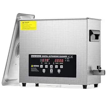 CREWORKS 6L Digital Ultrasonic Cleaner with Degas & Gentle Modes, 1.6 gal. Ultrasonic Cleaning Machine, 180W Professional Ultrasound Cleaner with 300W Heater & 1-30 min. Timer for Glasses Toys Tools