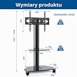 RFIVER Obrotowy stojak na telewizor na kółkach, do telewizora 68.6 cm–165.1 cm, mobilny wózek na telewizor z regulacją wysokości, nośność 50 kg, na płaski i zakrzywiony ekran, maks. VESA 400 x 400 mm